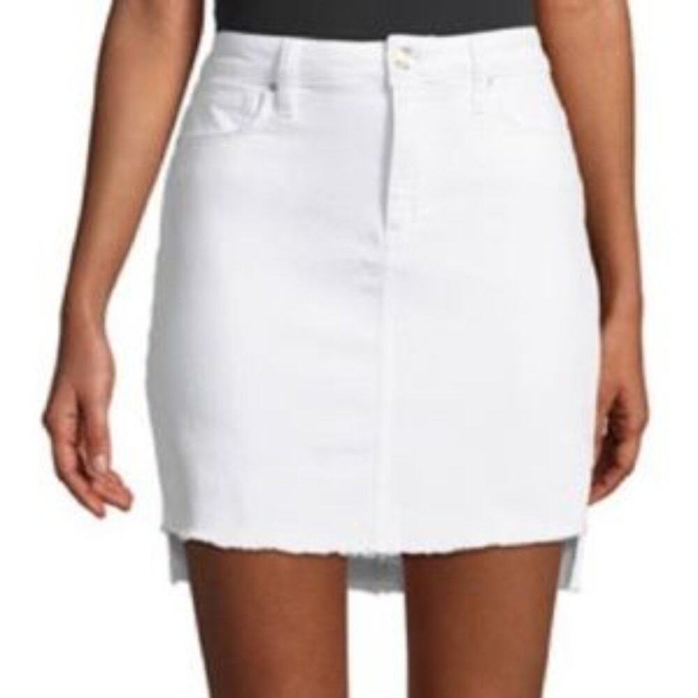 Joe’s Jeans Joy White Frayed Step Hem Denim Mini Skirt 26
